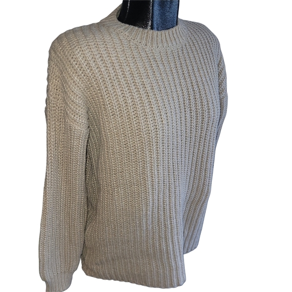 Lauren Taylor Beige Crew Neck Knit Sweater S - Picture 2 of 6
